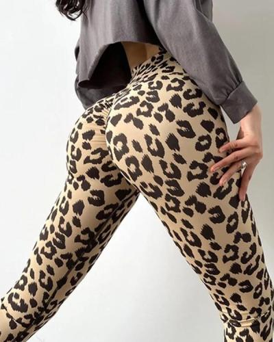 Outdoor Leisure Leopard Print Fitness Yoga Leggings