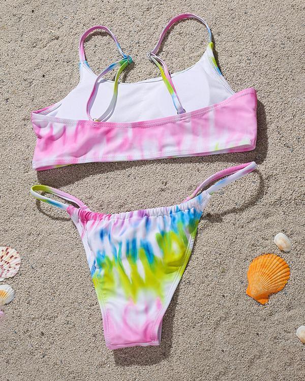 Tie-dye Printed Sexy Bikini Swimsuit