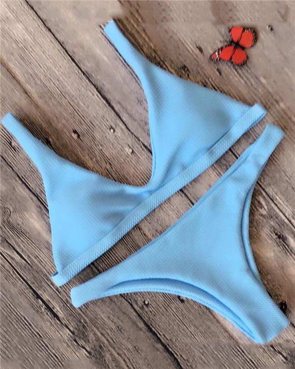 Sexy Solid Color Bikini Swimwear