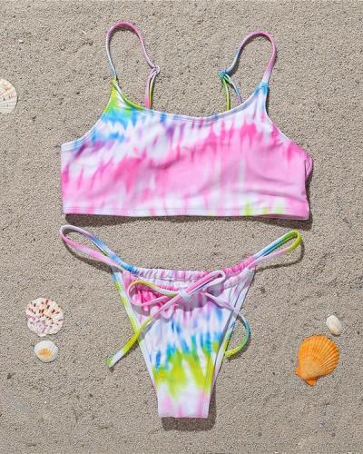 Tie-dye Printed Sexy Bikini Swimsuit