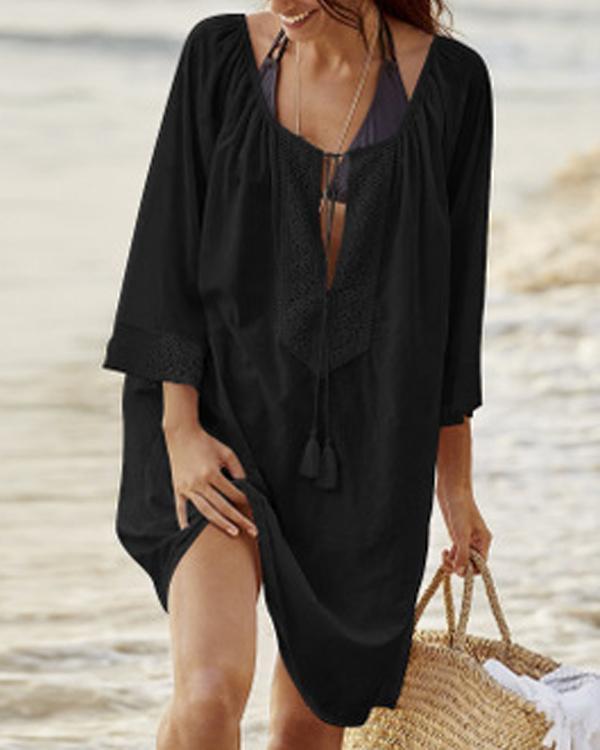 Loose Bikini Swimsuit Long Sleeve Sunscreen Beach Dresses