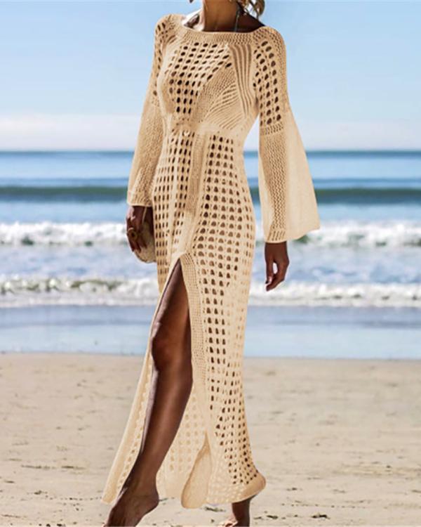 Long Mesh Crochet Tunic Beach Swim Dress Cover ups