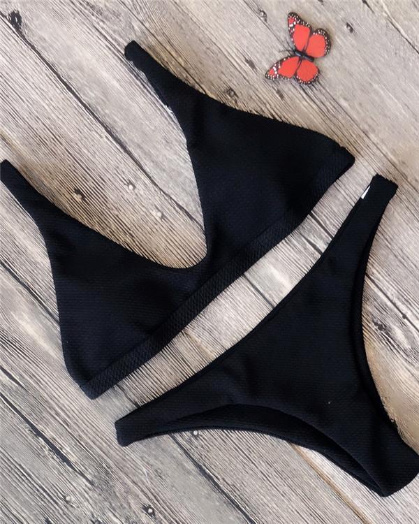 Sexy Solid Color Bikini Swimwear