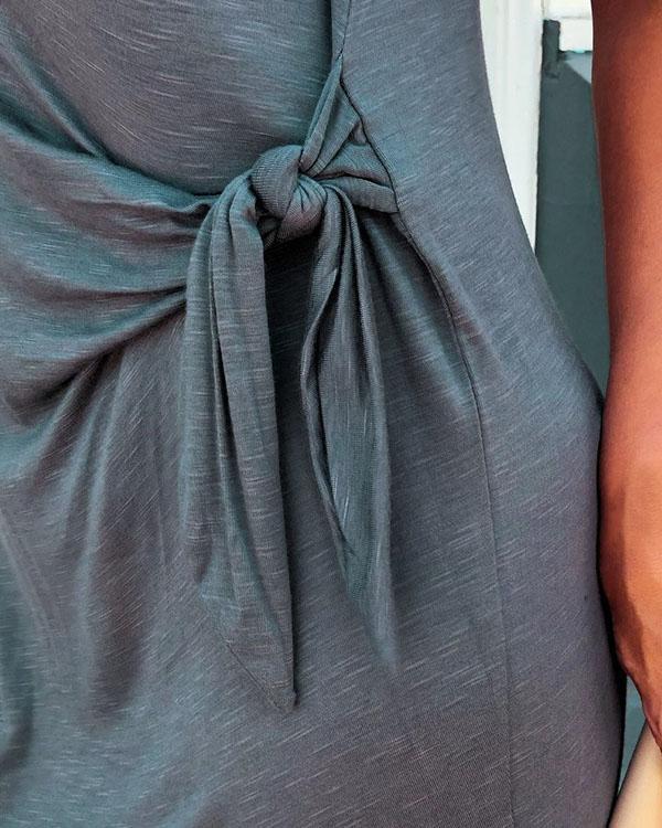 Women's Sleeveless Sexy Lace up Slit Midi Dress