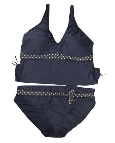 Dot Strap V-Neck Sexy Plus Size Tankinis Swimsuits