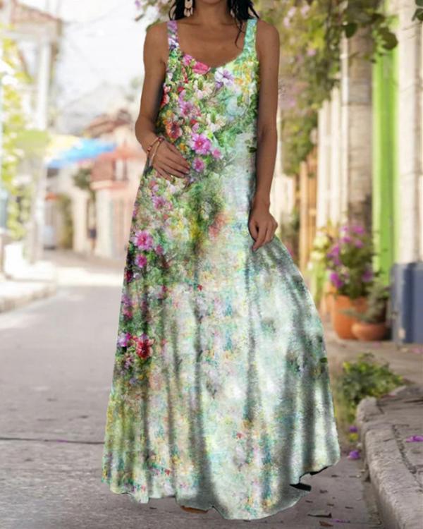 Women's Bohemia Sexy Print Summer Maxi Dress