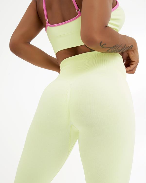 Candy Colors Sexy Casual Low-Impact Sports Bra Leggings Set