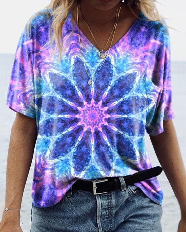 Women's Tie-Dye Floral Graphic Tees