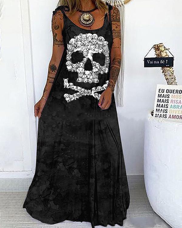 skull dress maxi