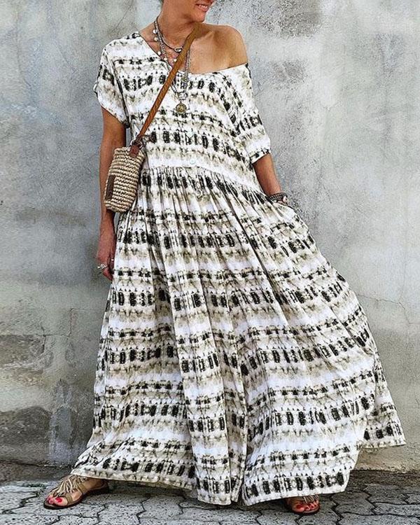 Women Print Big Hem Maxi Dress