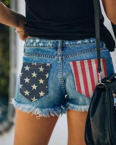 Women's American Flag Pocket Shorts