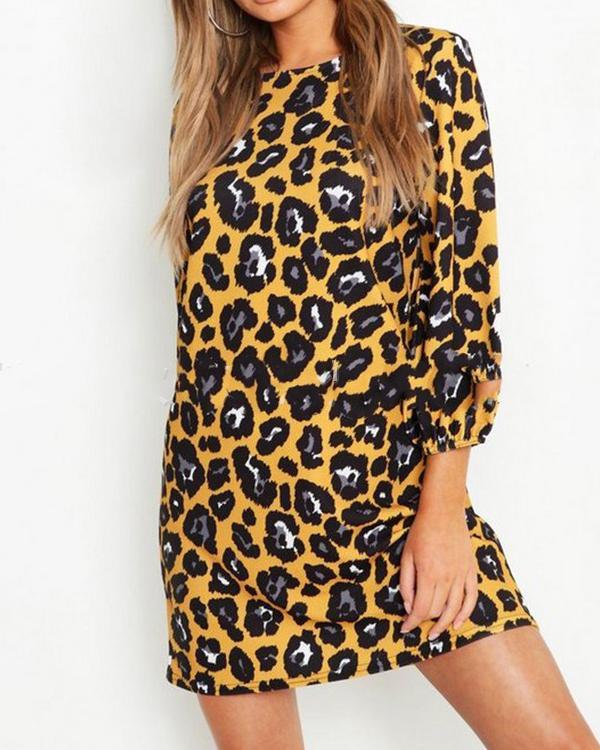 Leopard Print Everyday Casual Dress