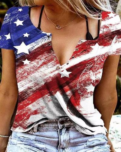 American Flag Star Blouse without Black Camisole
