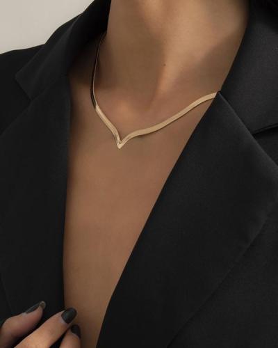 Ins Temperament Metal V-shaped Necklace