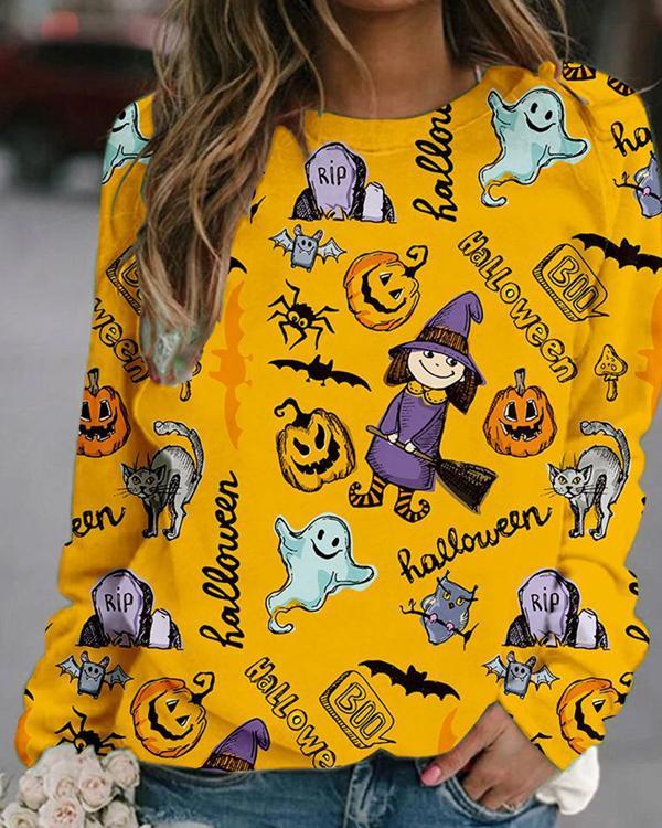 12 Colors Halloween Women's Print Sweatshirt
