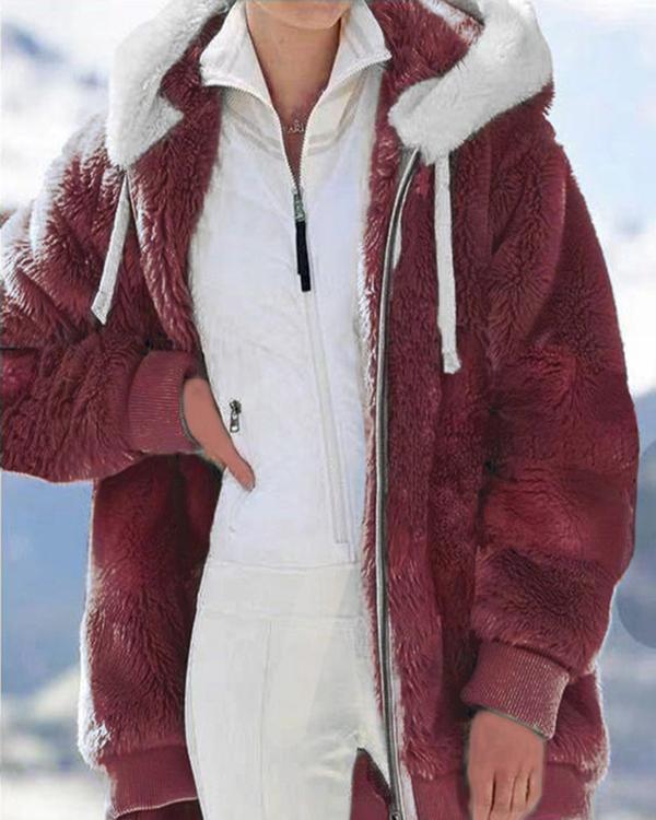 New Solid Angora Furry Coat