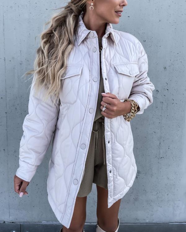 Check Trend Lapel Single-breasted Cotton Coat