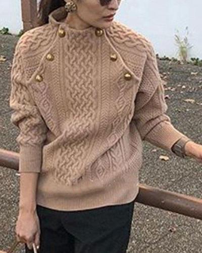 Trendy Round Neck Loose Pullover Sweater