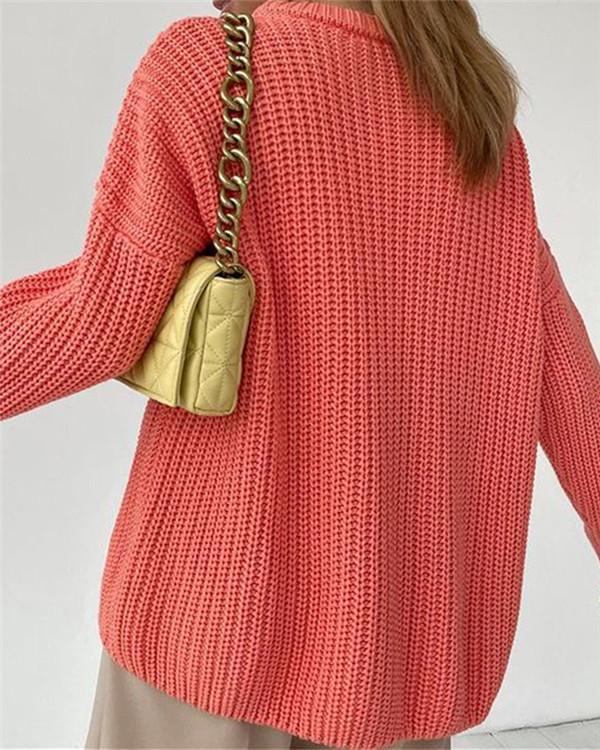 Loose Long-sleeved Round Neck Sweater