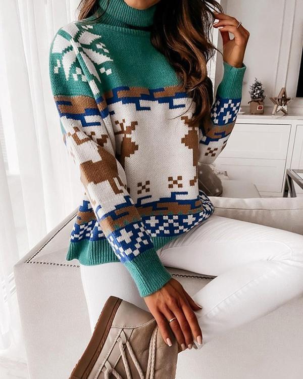 Turtleneck Christmas Knitted Sweater