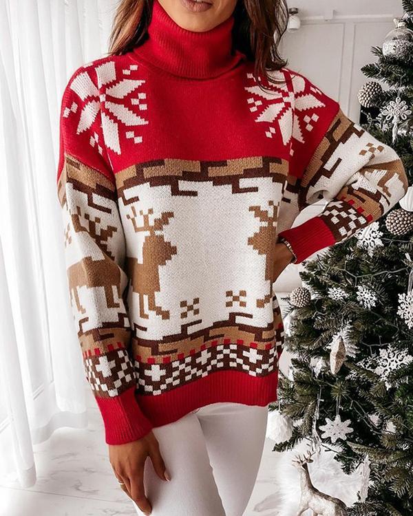 Turtleneck Christmas Knitted Sweater