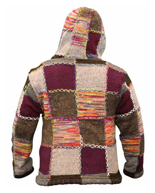 Hooded Color Block Loose Men's Sweater Cardigan