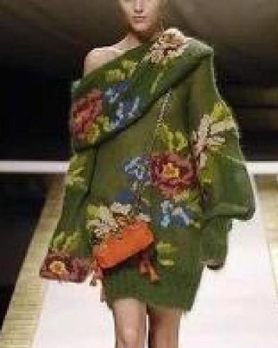 Mid-length Fashion Knitted Sweater S-5XL