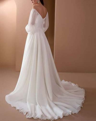 Elegant Off-Shoulder Solid Color Fitted Dress