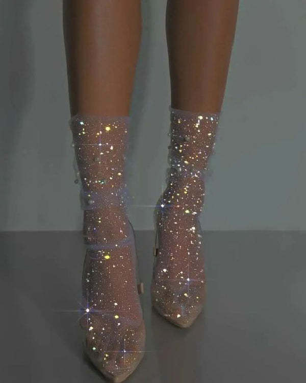 Women's Sexy Shiny Mesh Sheer Socks