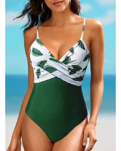 One Piece Print Casual Swimsuit