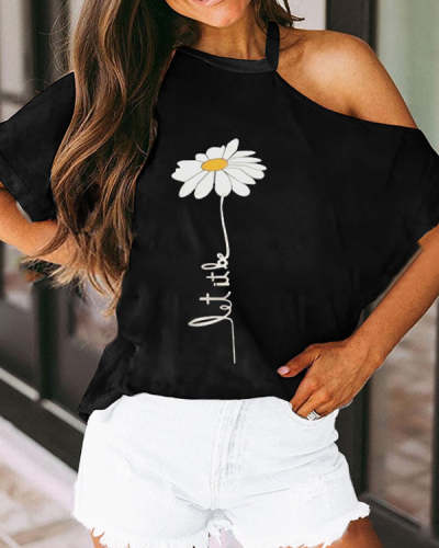 Printed Casual Round Neck Short Sleeve Loosen Tops