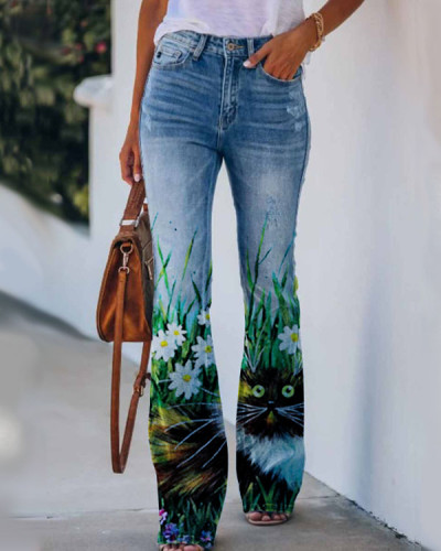 Women's Cat and Floral Pants