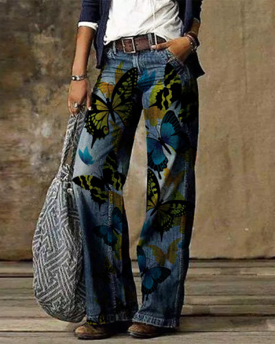 Butterfly Floral Pants