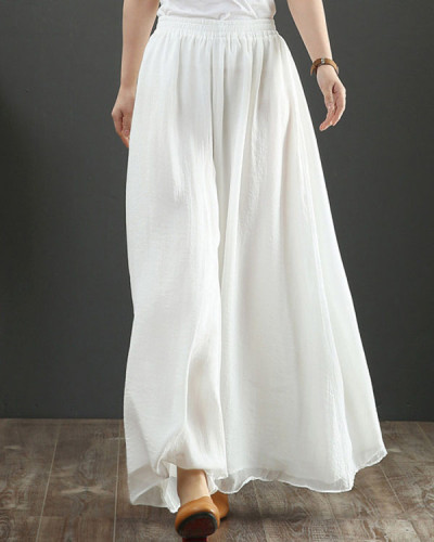 Casual Loose Solid Color Wide Leg Pants