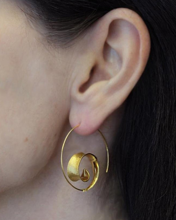 Spiral Leaf Earrings