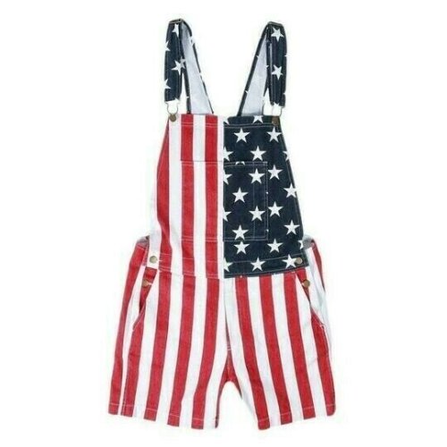 🔥Independence Day Promotion🔥American Flag Unisex Overalls Shorts