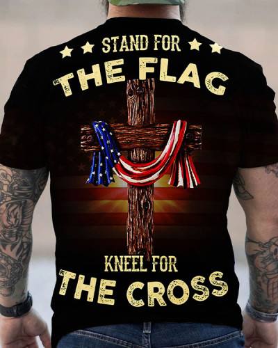 Men's Stand For The Flag Kneel For The Cross Flag Top