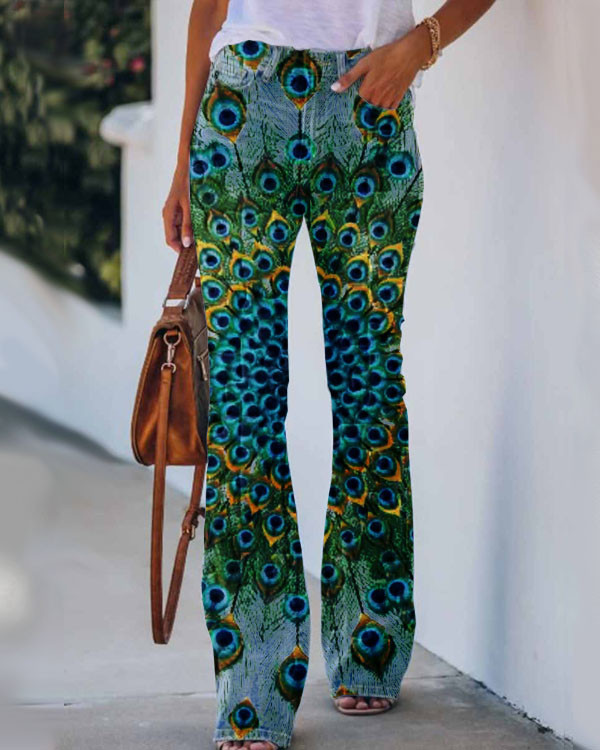 Women's  Peacock  Mandala Pattern Pants