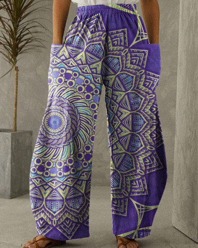 Women's Vintage Mandala Print Loose Pants