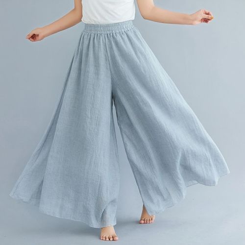 literary cotton and linen pants