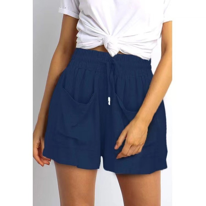 Casual loose lace-up shorts