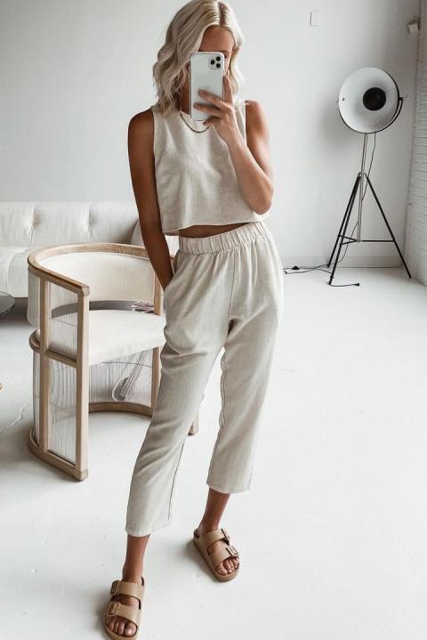 Casual Sleeveless Two-Pieces Set