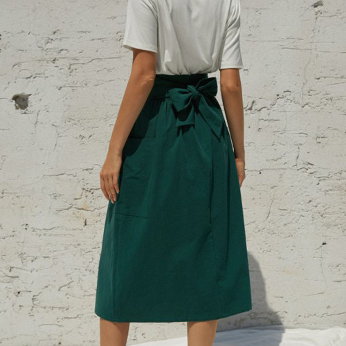 Elegant cotton and linen skirt