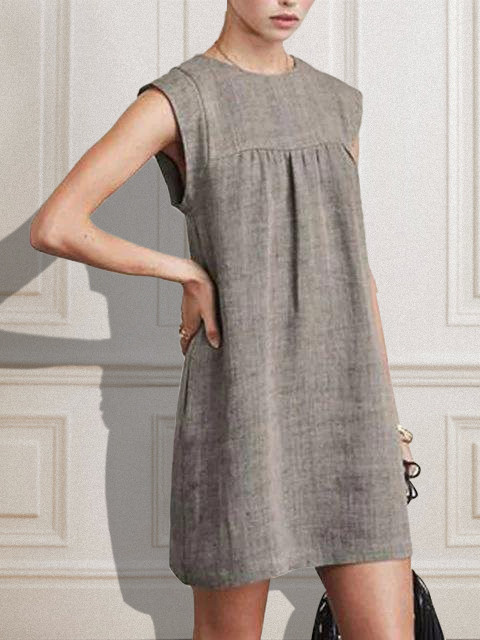 Casual Sleeveless A-Line Mini  Dress