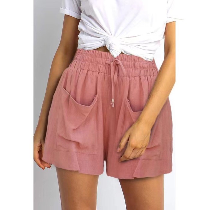 Casual loose lace-up shorts