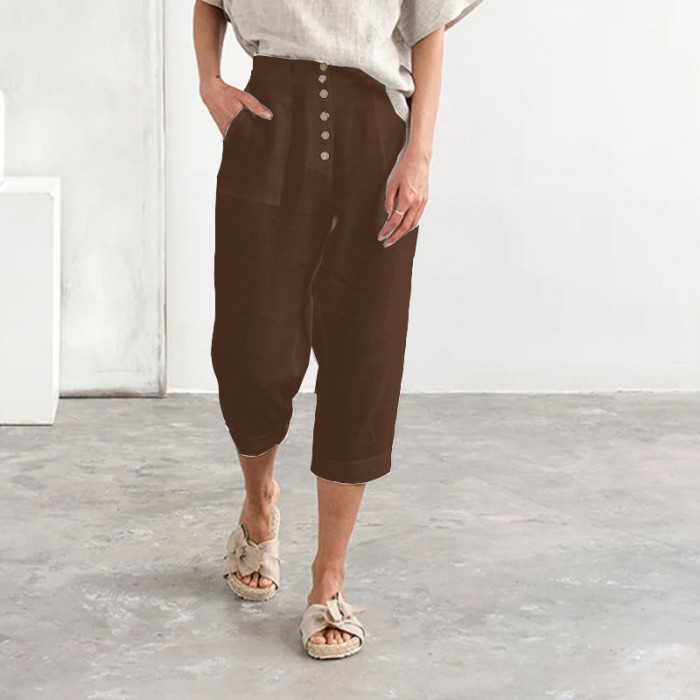 Casual cotton and linen loose casual pants
