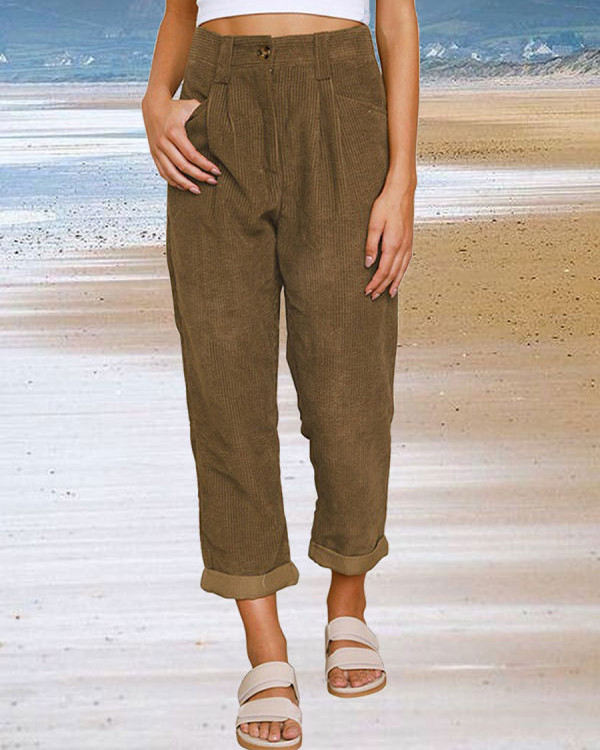 Casual Loose Solid Color Pants