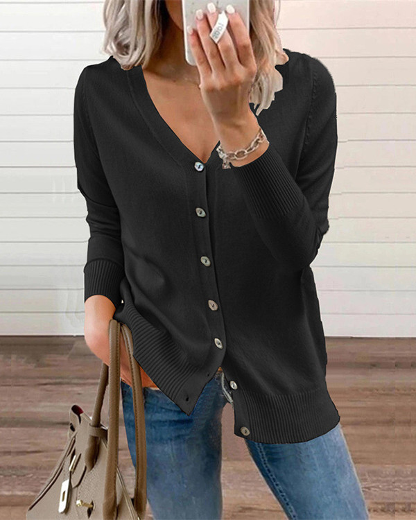 Casual Button Knit Cardigan