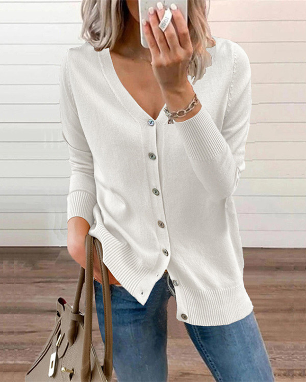 Casual Button Knit Cardigan