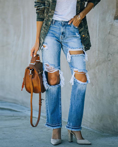 Street Personality Ripped Jeans